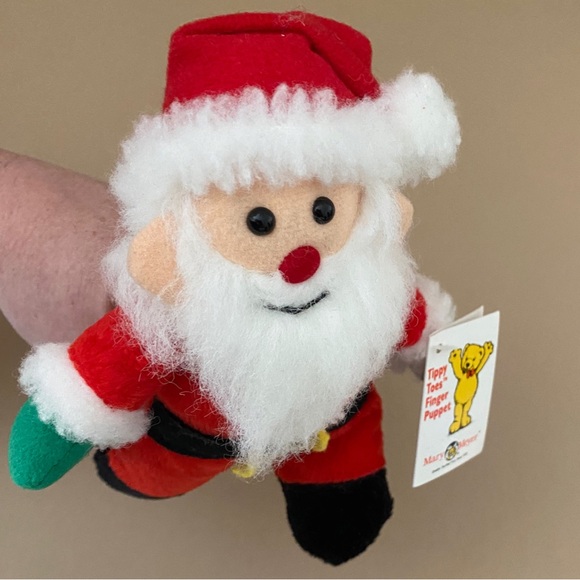 Mary Meyer, Vintage Tippy Toes Santa Finger Puppet,  7 Inch Santa Claus Plush - Picture 4 of 6